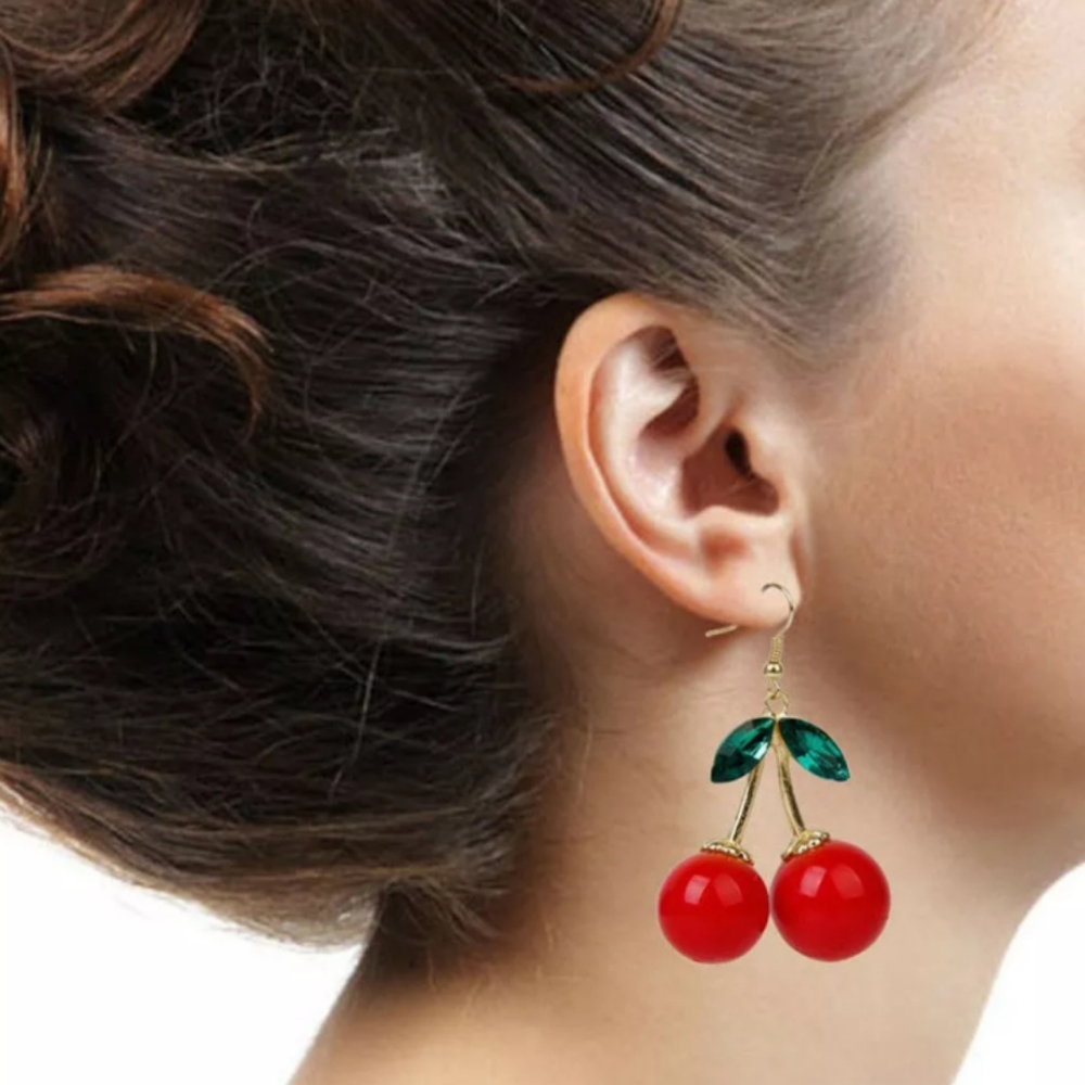 New Cherry Drop Dangle Hook Earrings